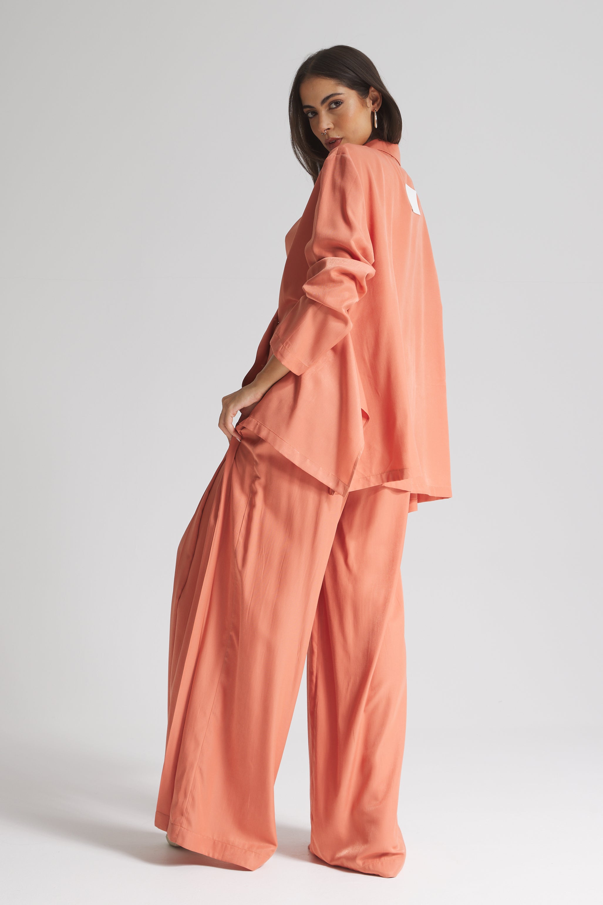 A Line Soft Blazer In Peach