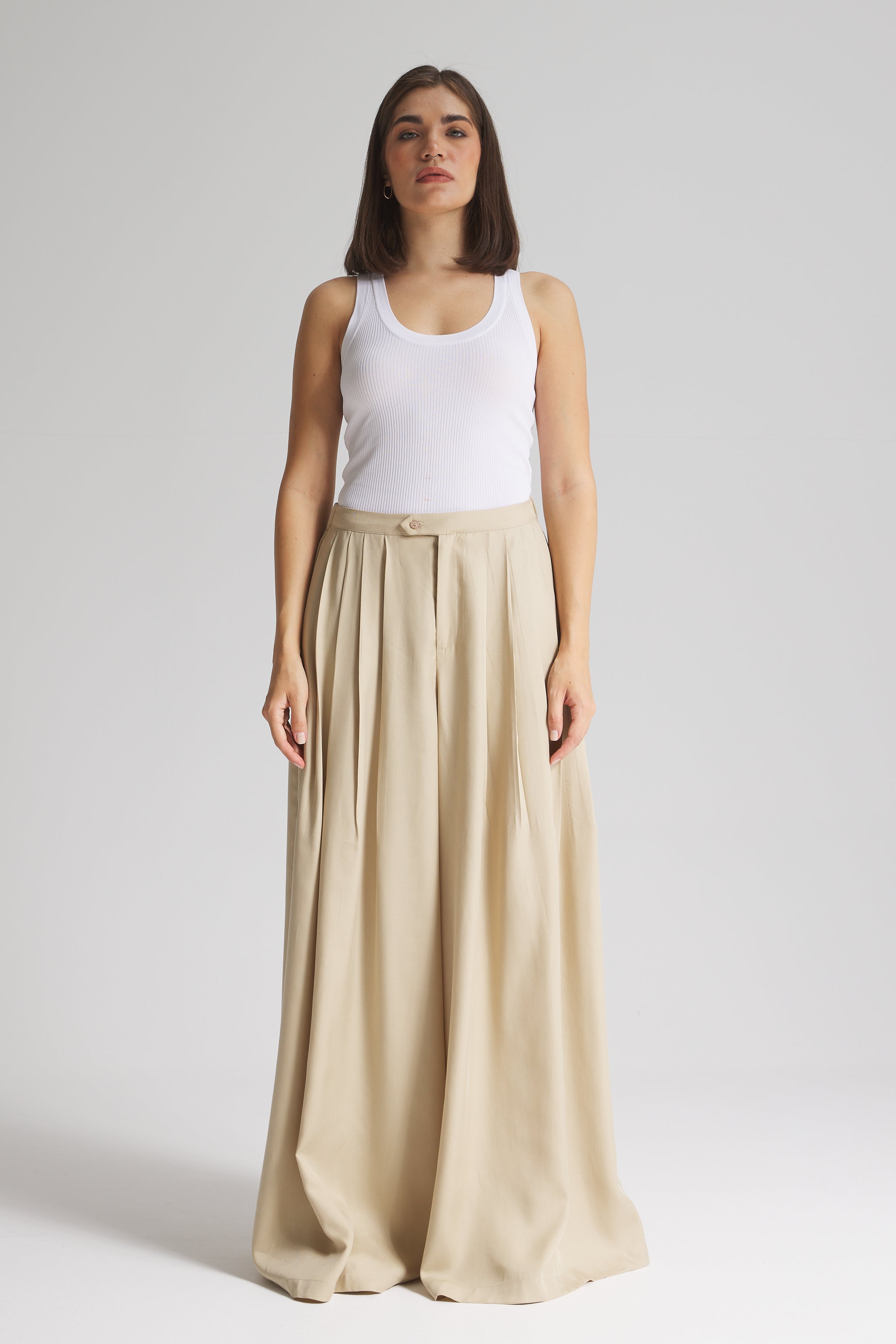 Soft Extra Wide leg In Beige