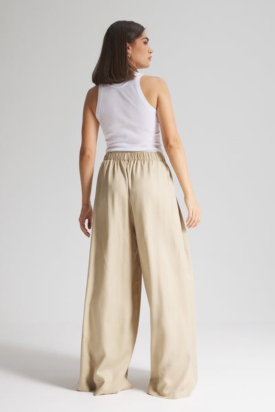 Soft Extra Wide leg In Beige