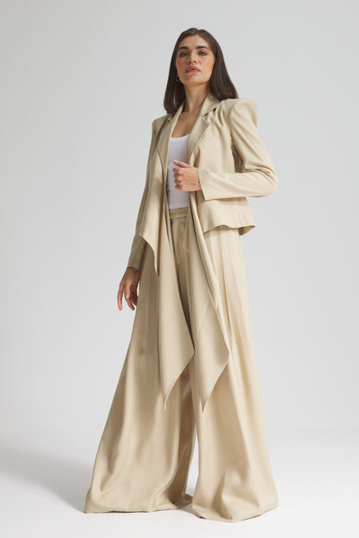 Soft Wrap Blazer In Beige