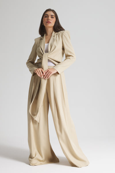 Soft Wrap Blazer In Beige