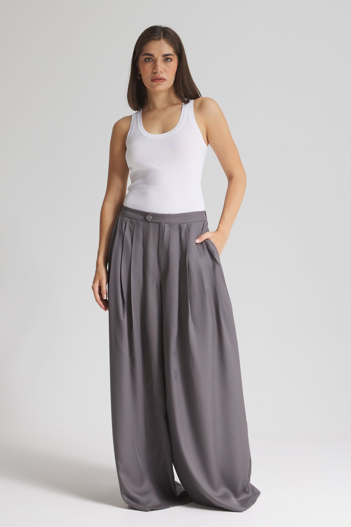 Soft Extra Wide Leg in Grey