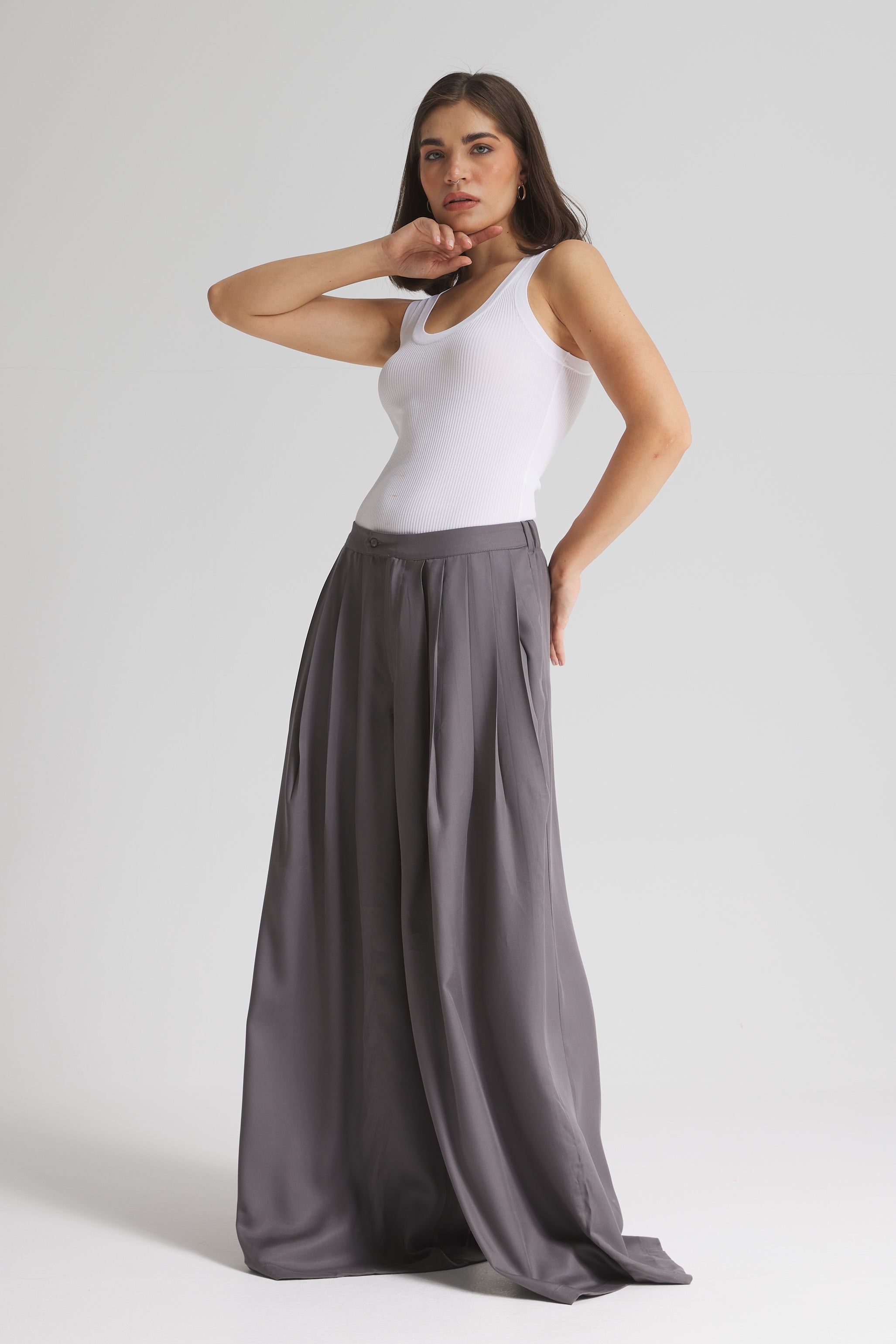 Soft Extra Wide Leg in Grey