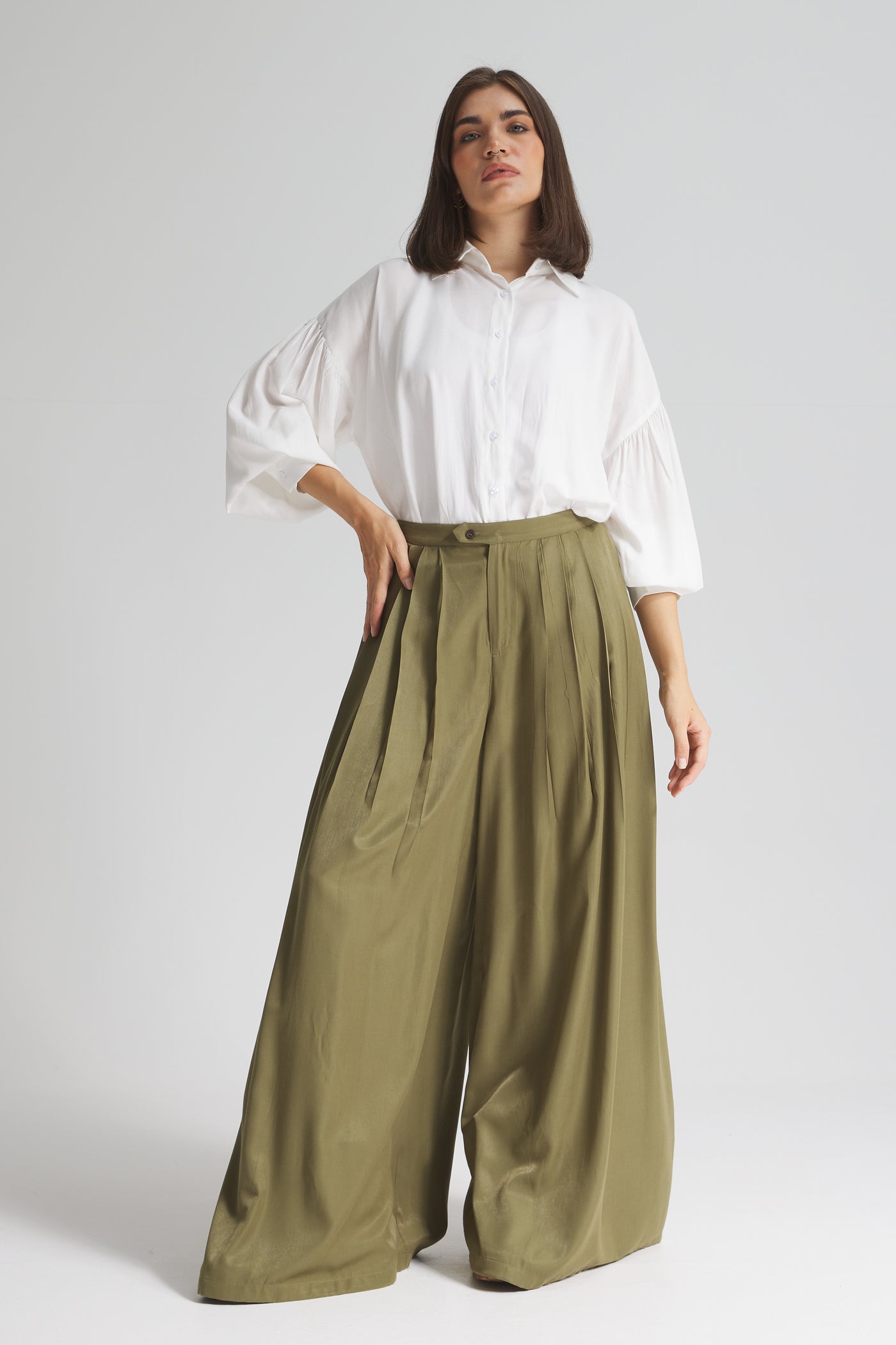 Soft Extra Wide Leg In Olive