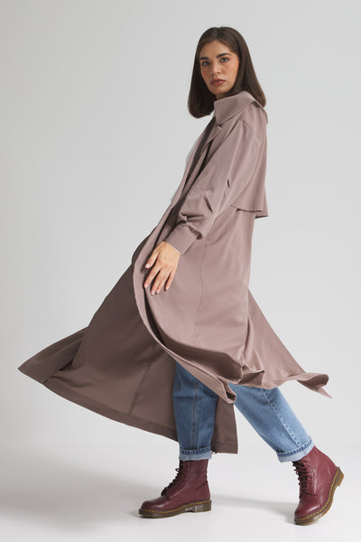 Light Trench Coat In Grey