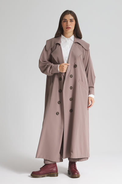 Light Trench Coat In Grey