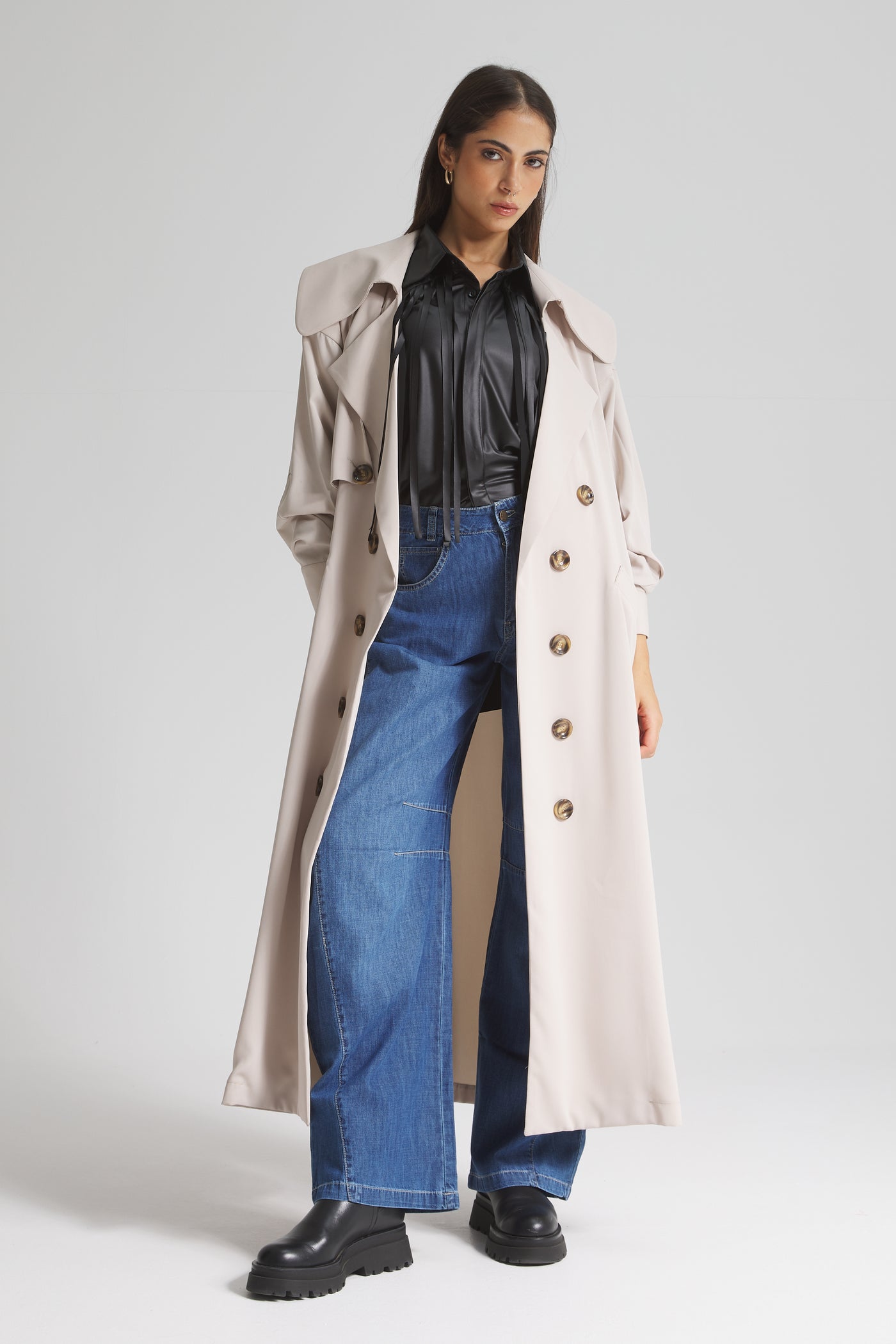 Light Trench Coat In Greige