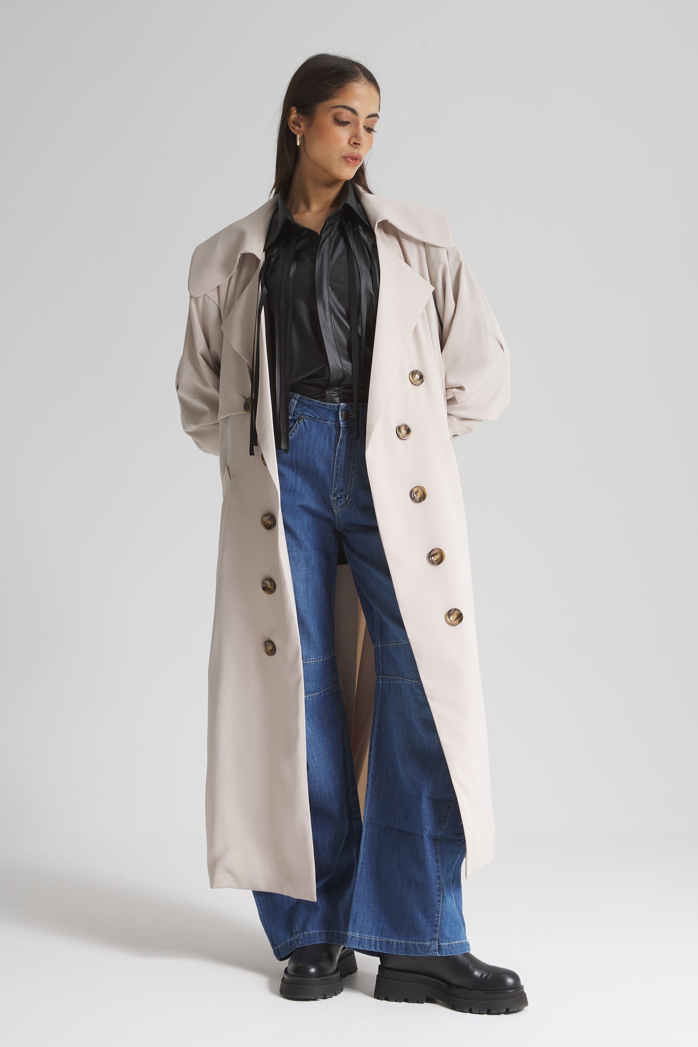 Light Trench Coat In Greige