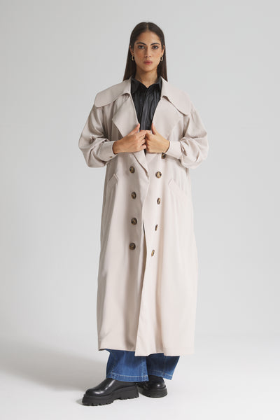 Light Trench Coat In Greige