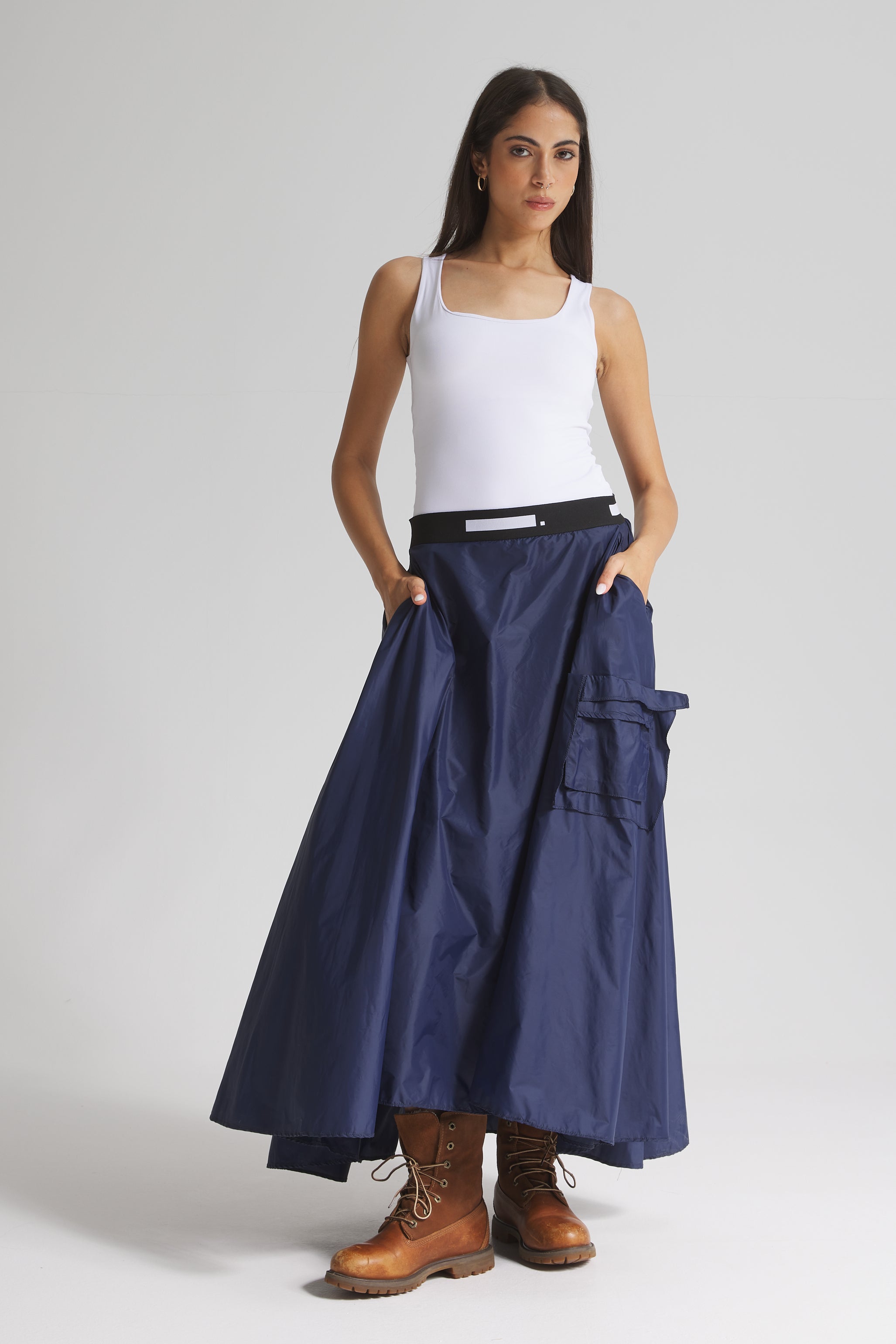 Flying Pocket Elastic Waist Skirt