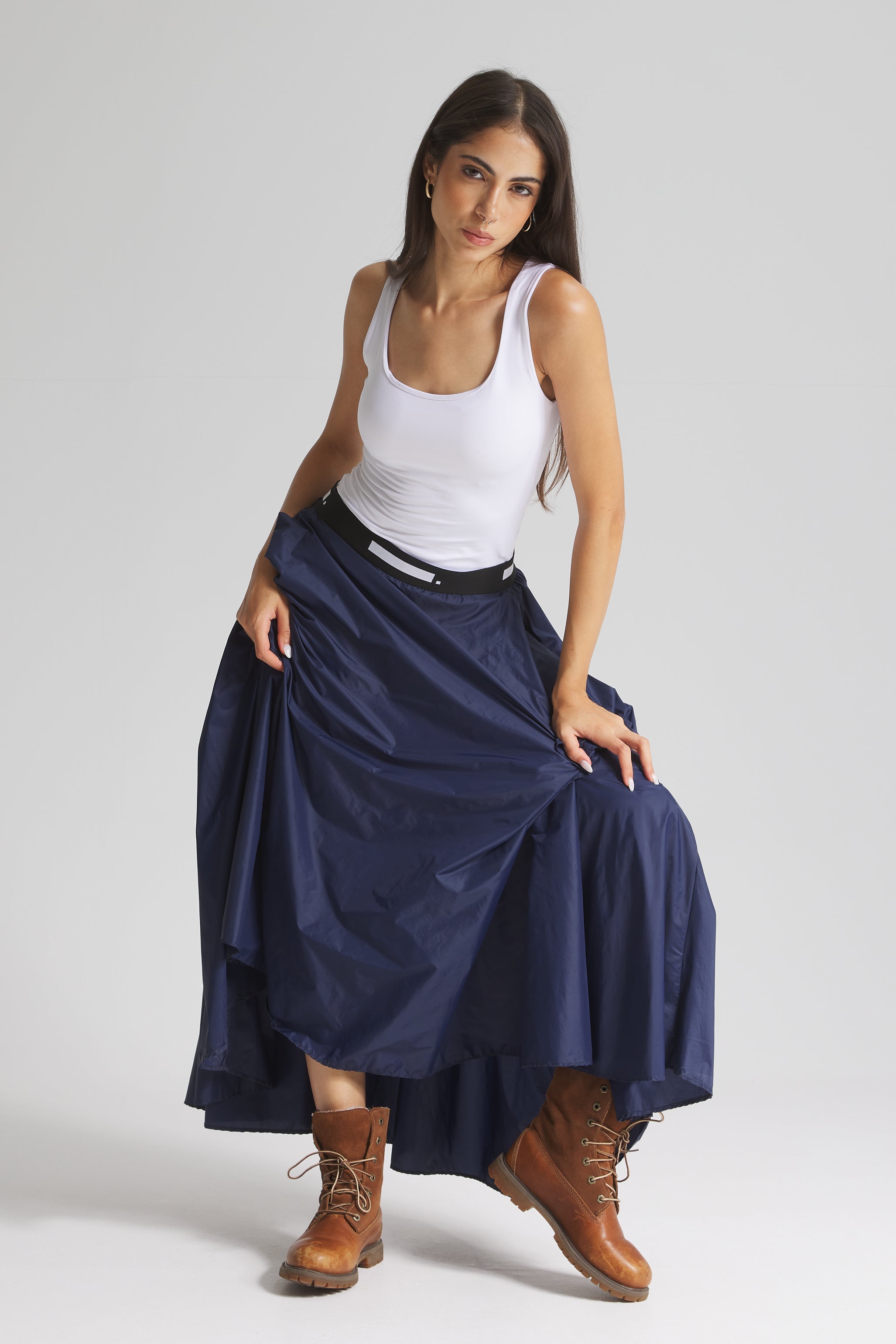 Flying Pocket Elastic Waist Skirt