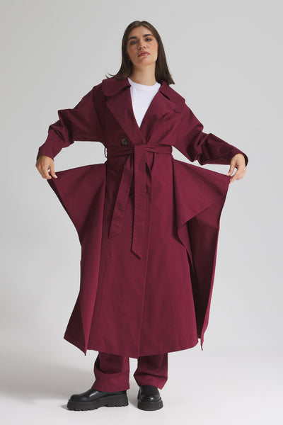 Burgundy Trench Coat