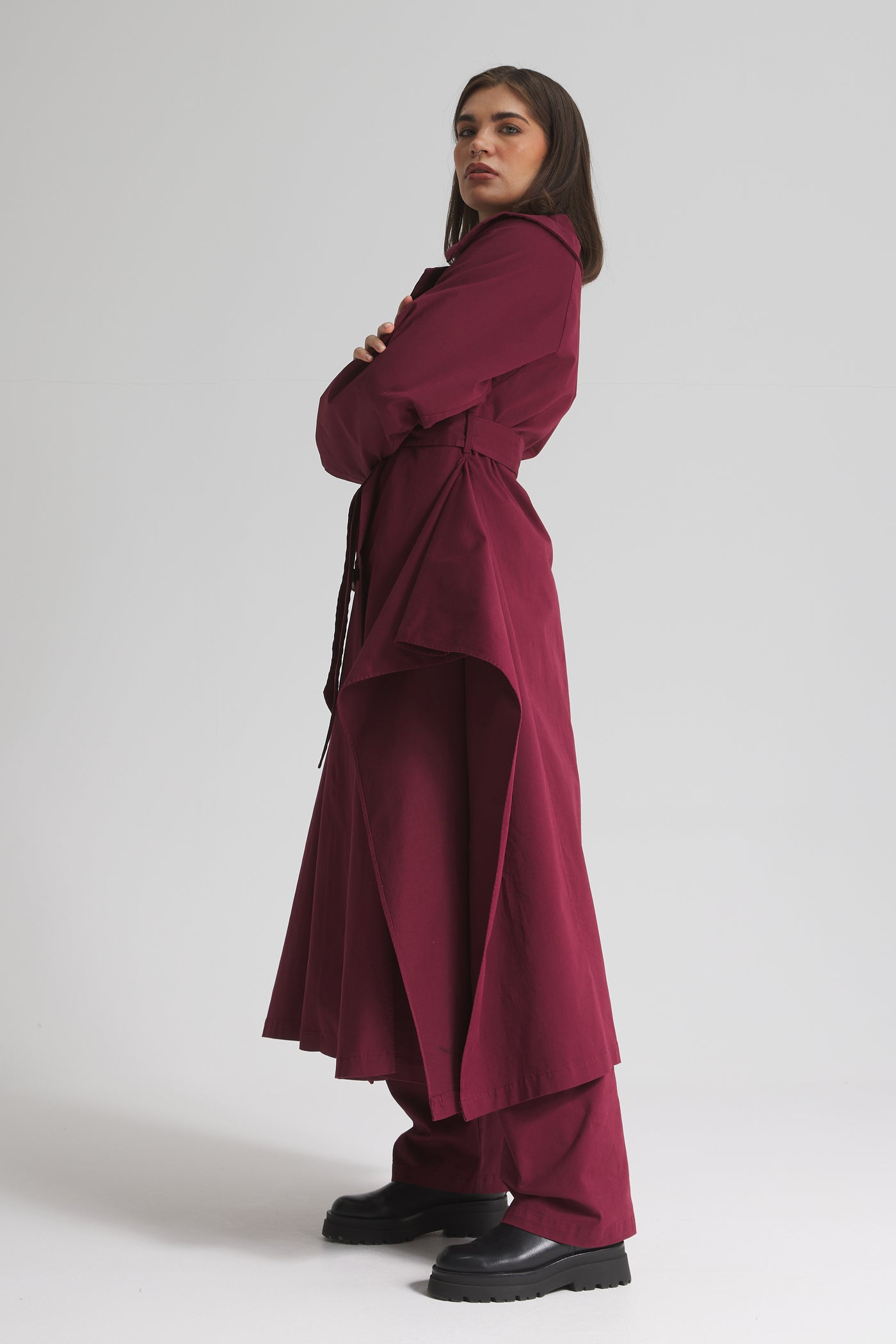 Burgundy Trench Coat