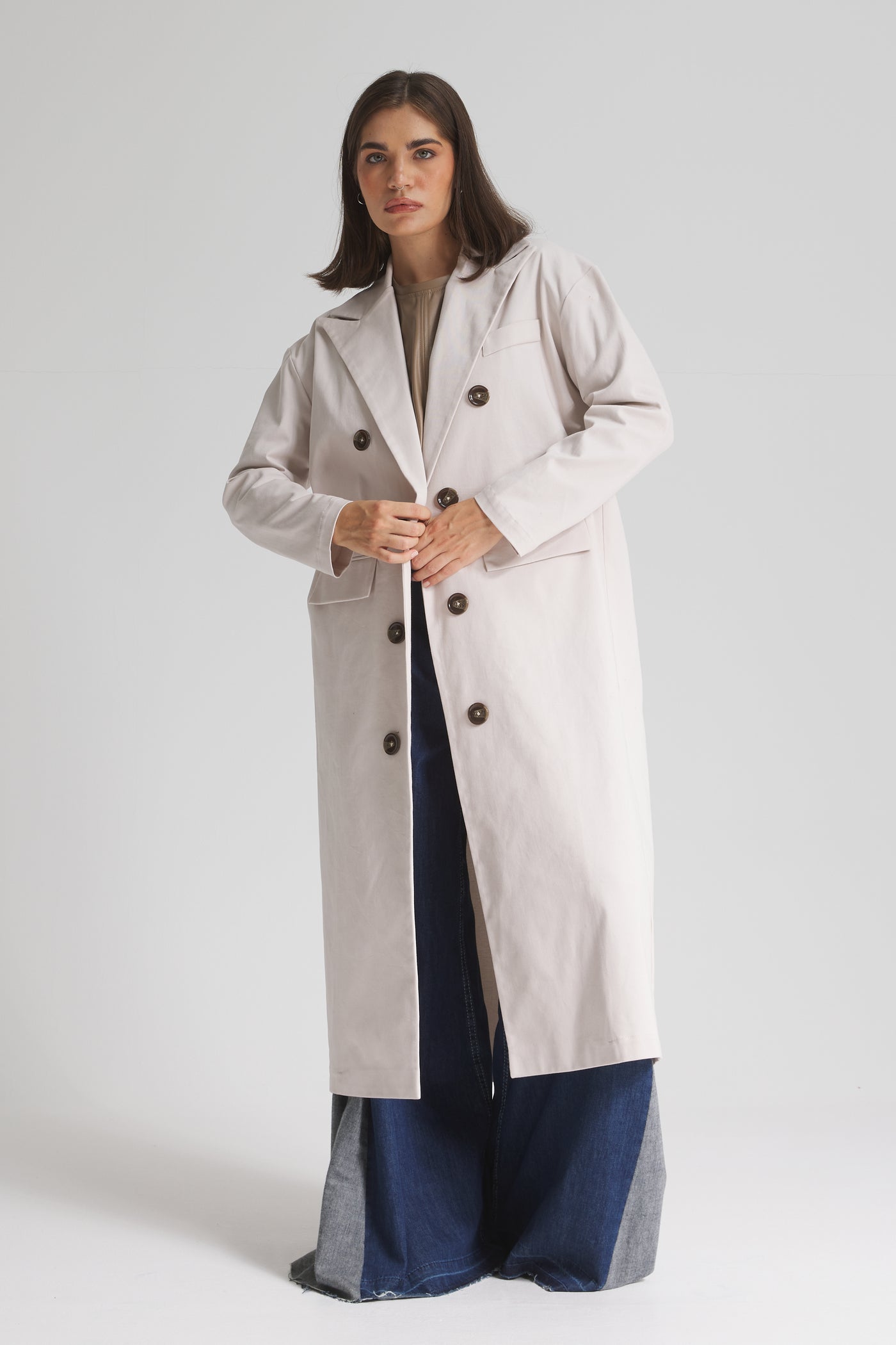 Oversize Midi Blazer Trench Coat