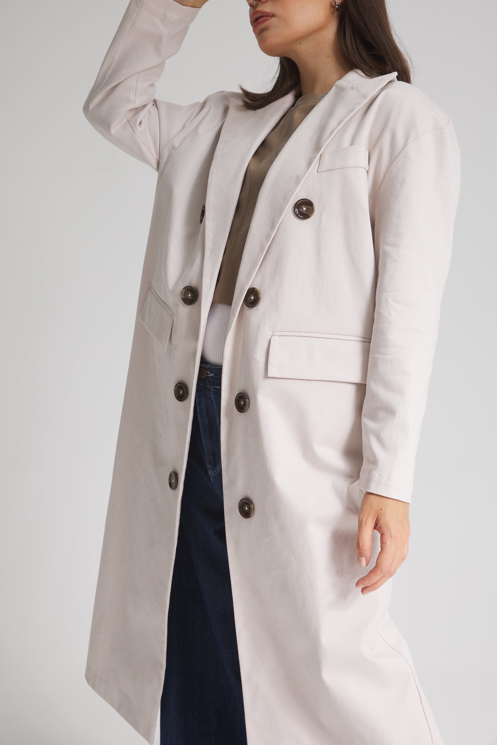 Oversize Midi Blazer Trench Coat