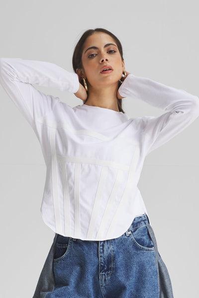 Corset T-shirt In White