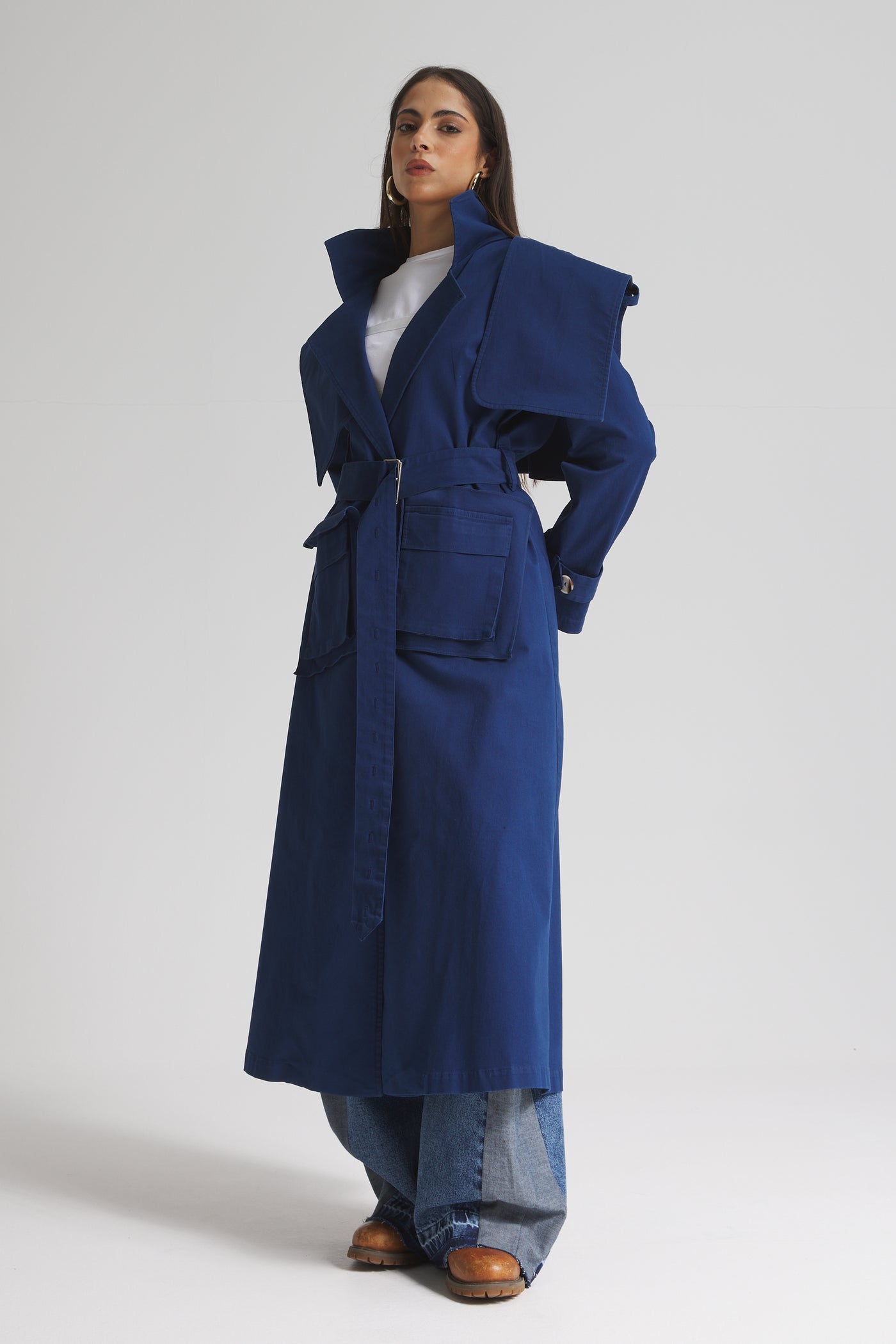 Structured Shoulders Trench Coat