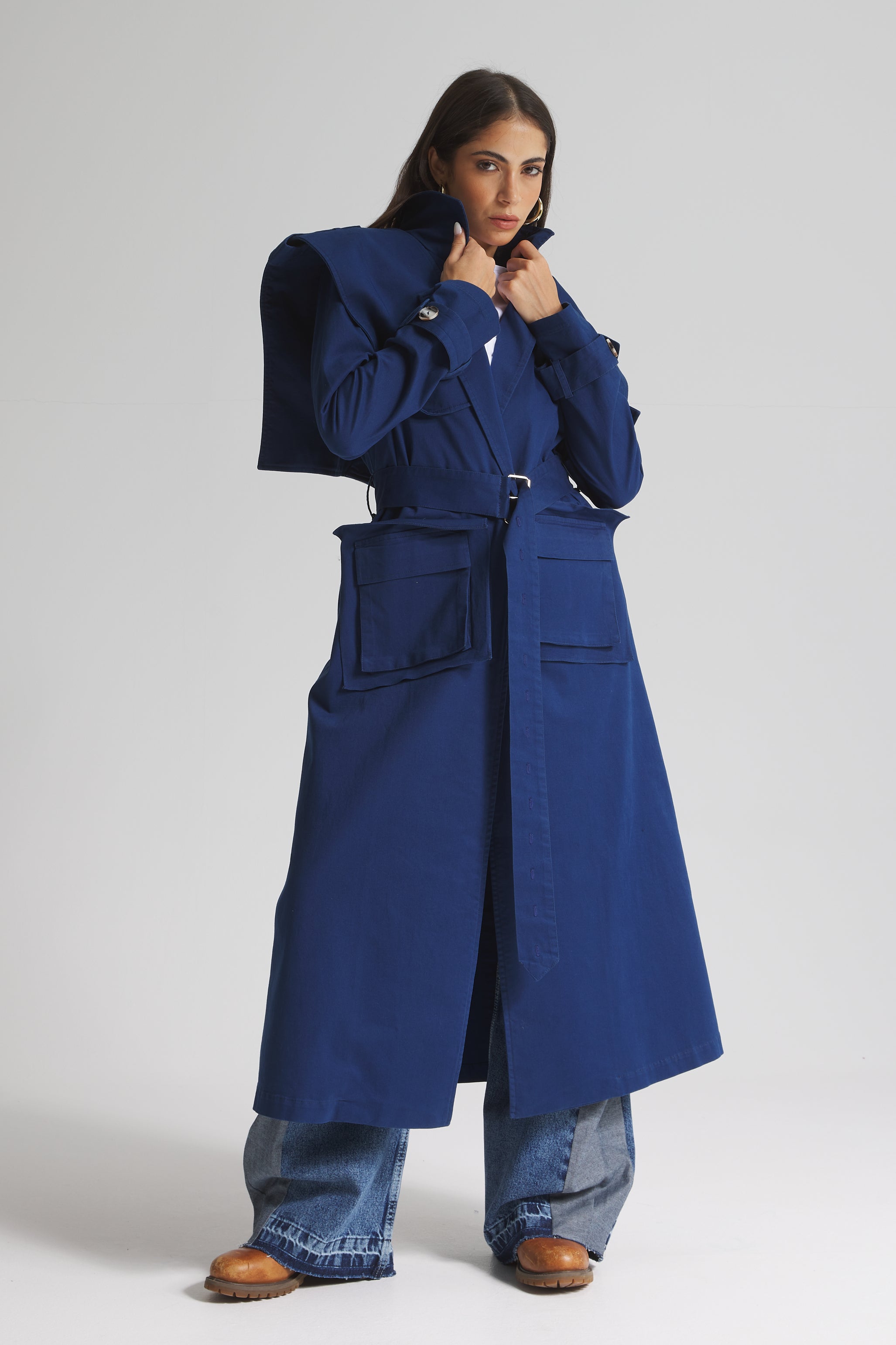 Structured Shoulders Trench Coat