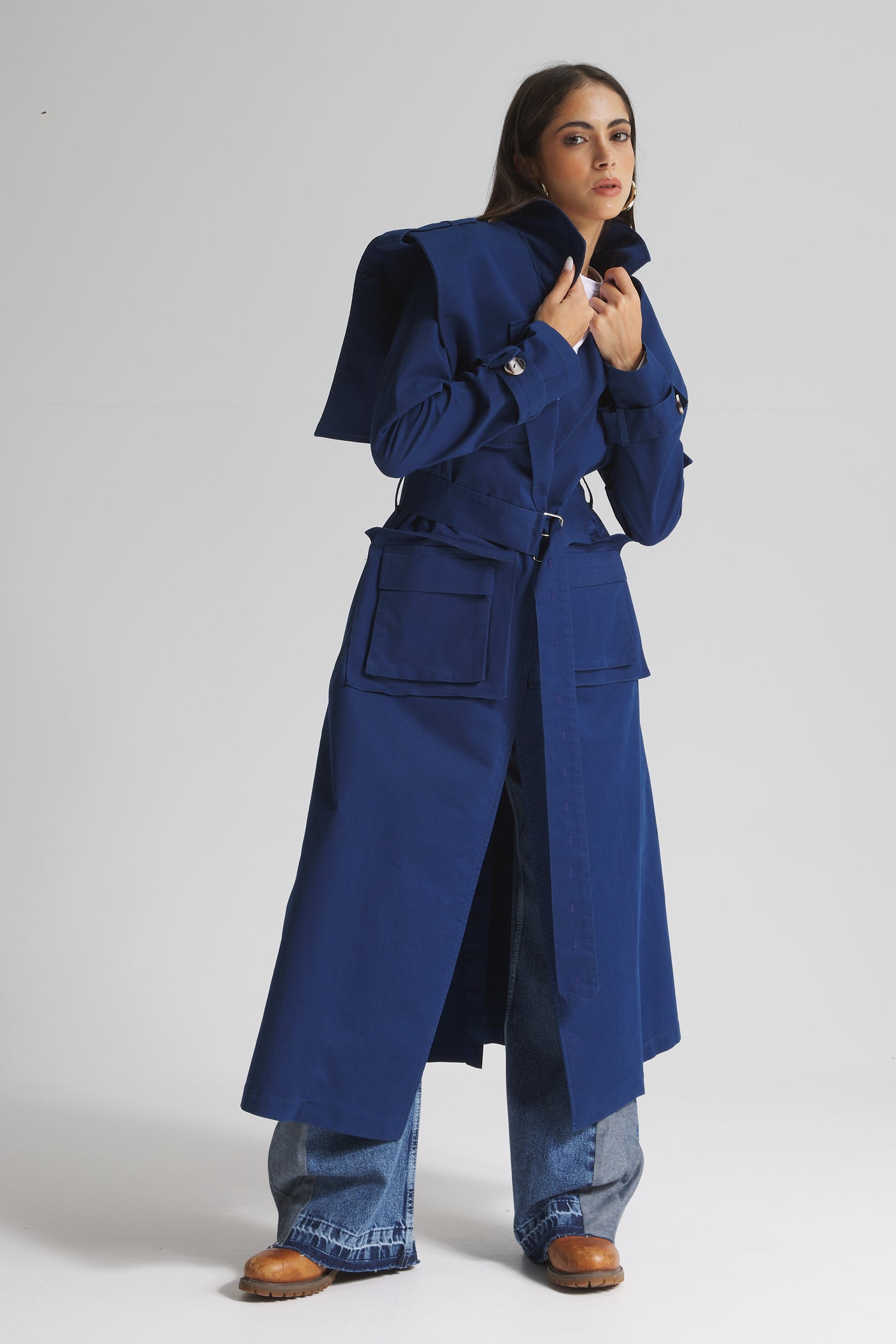 Structured Shoulders Trench Coat