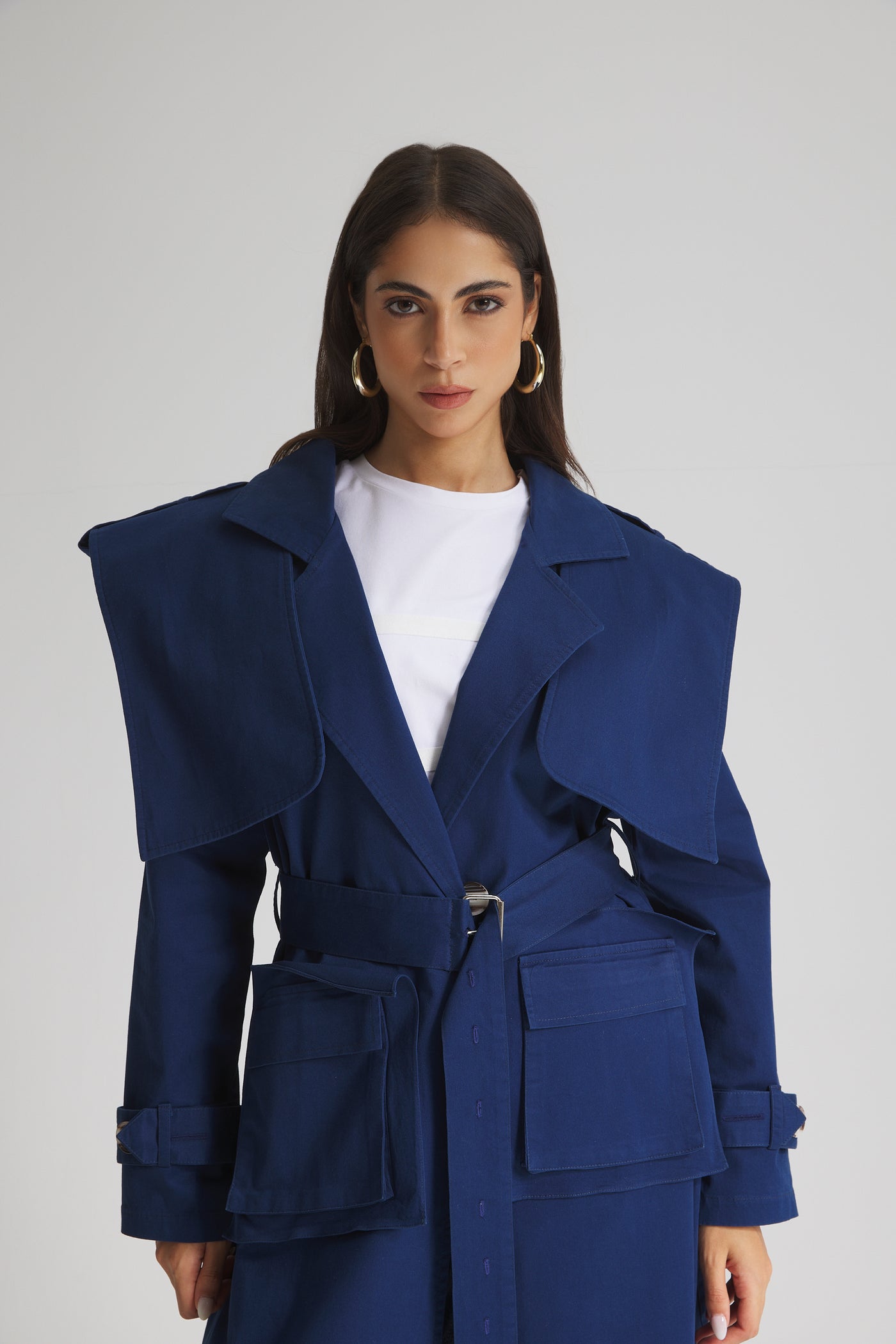 Structured Shoulders Trench Coat