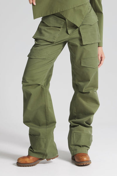 Multi Pocket Pants In Olive