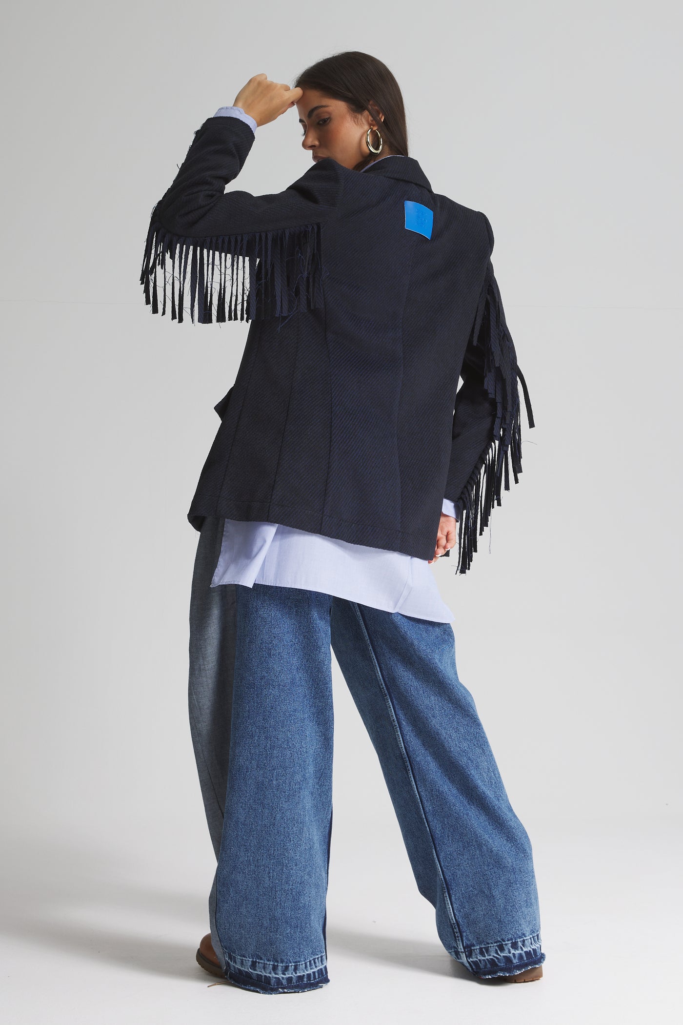 Wool Rever Fringes Blazer