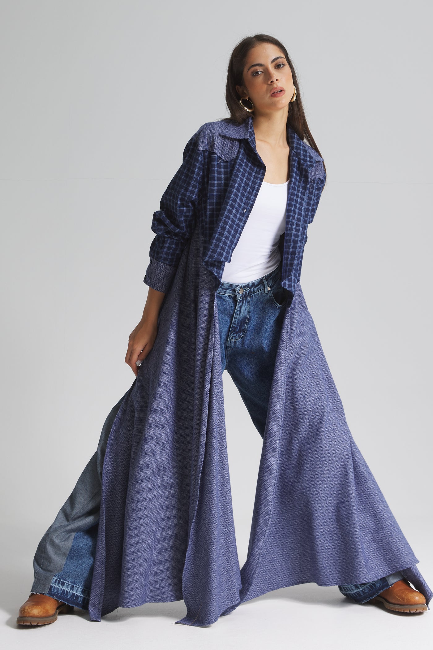 Maxi Sides Asymmetrical Shirt in blue