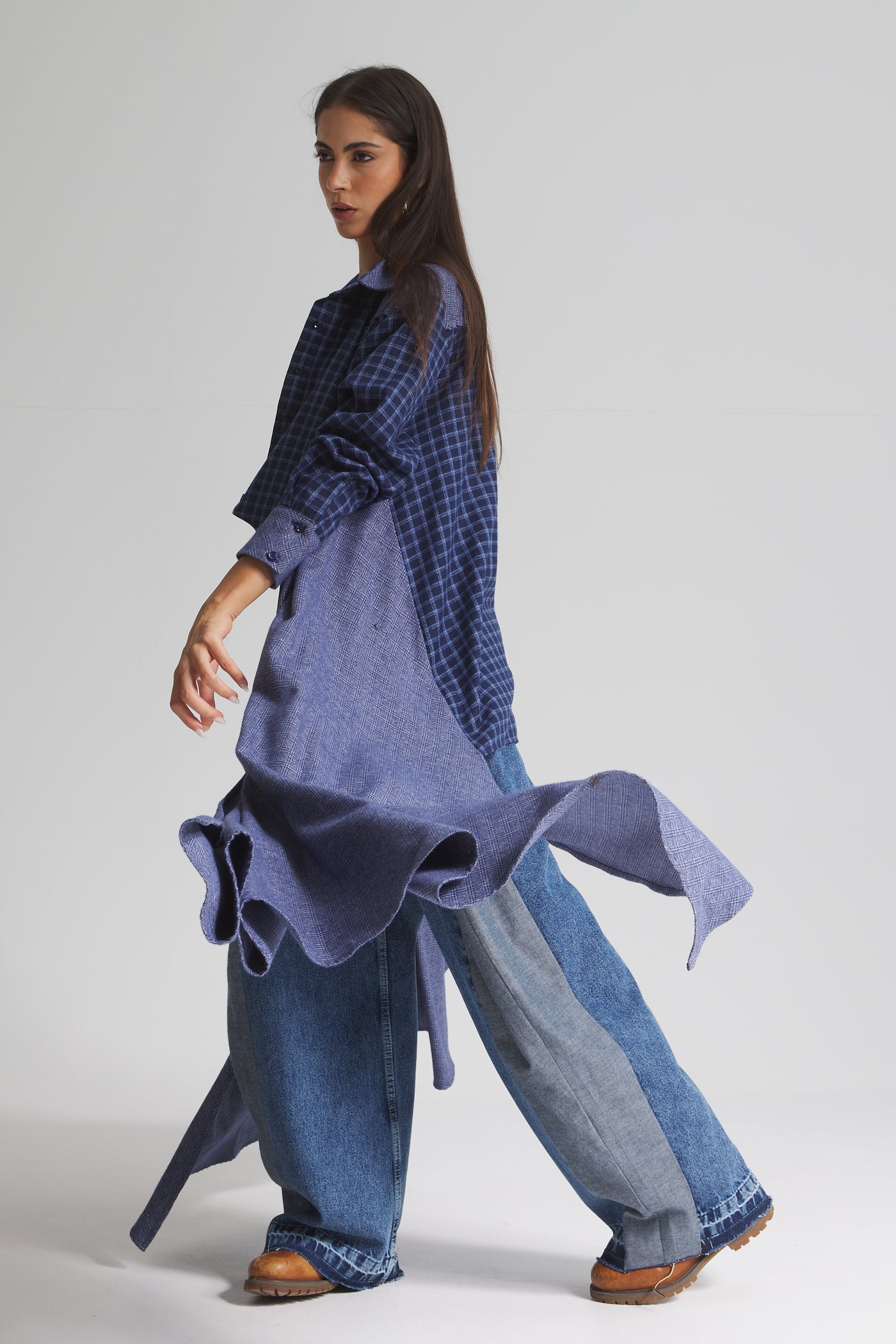 Maxi Sides Asymmetrical Shirt in blue