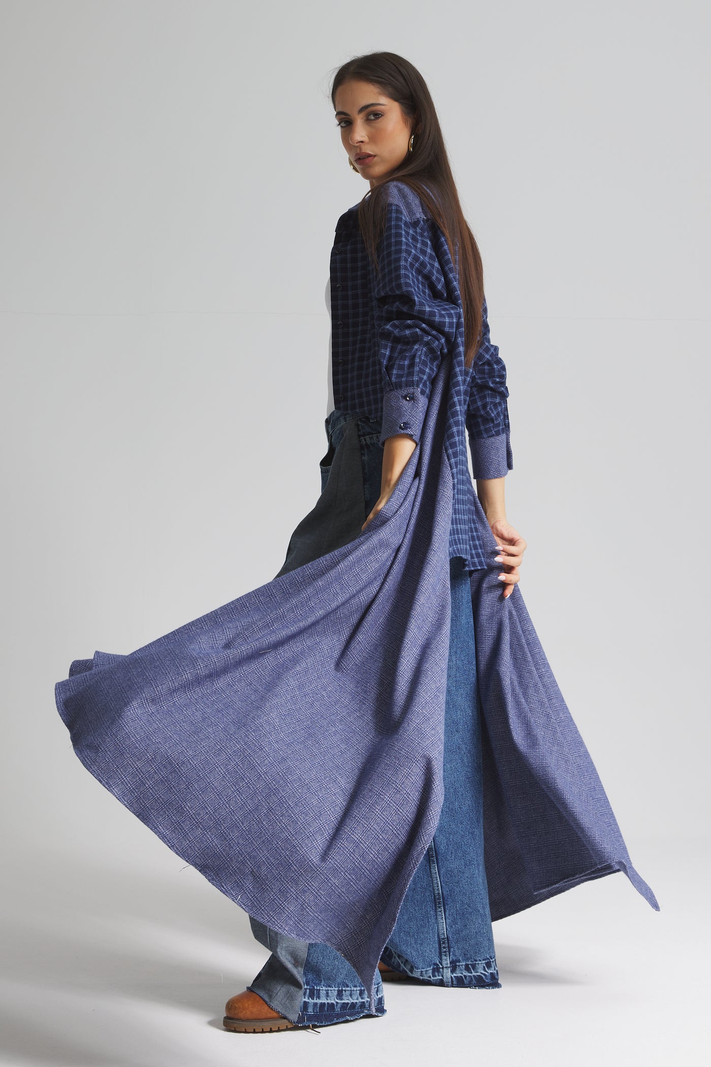 Maxi Sides Asymmetrical Shirt in blue