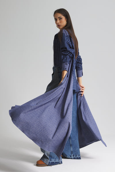 Maxi Sides Asymmetrical Shirt in blue