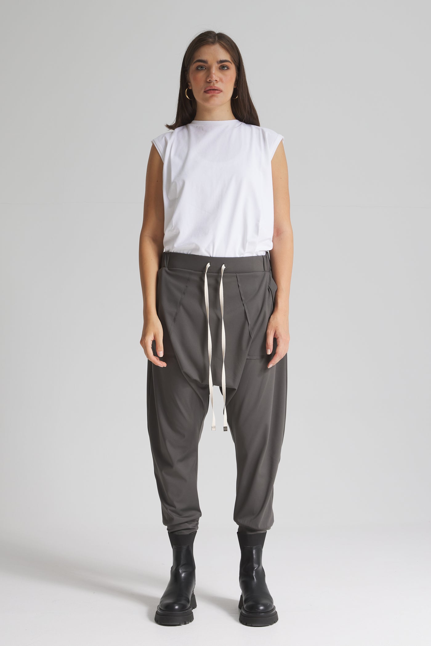 Jogger Harem Pants In Dark Grey