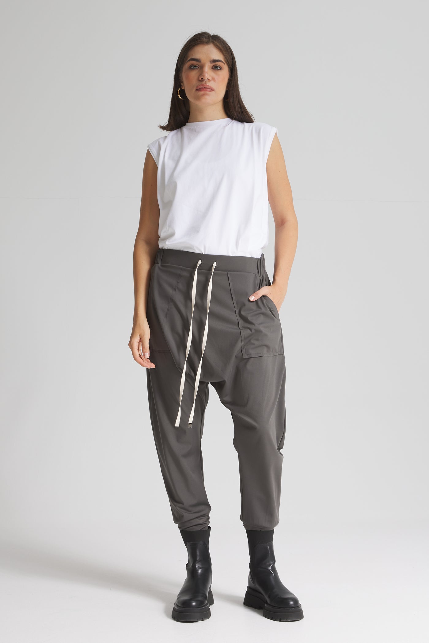 Jogger Harem Pants In Dark Grey