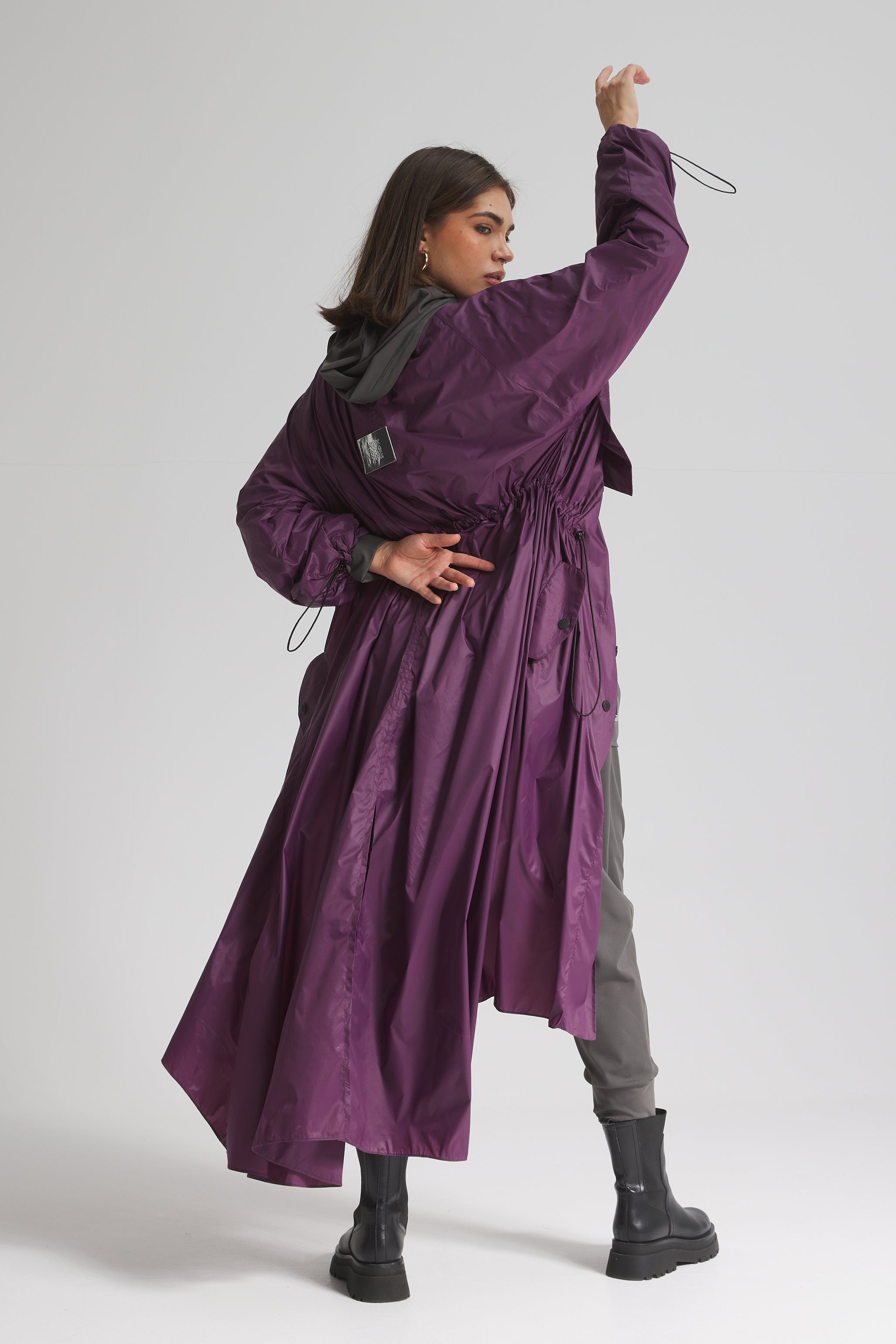 Waterproof Trench Coat In Purple