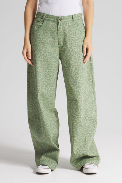 Green Leopard Balloon Pants