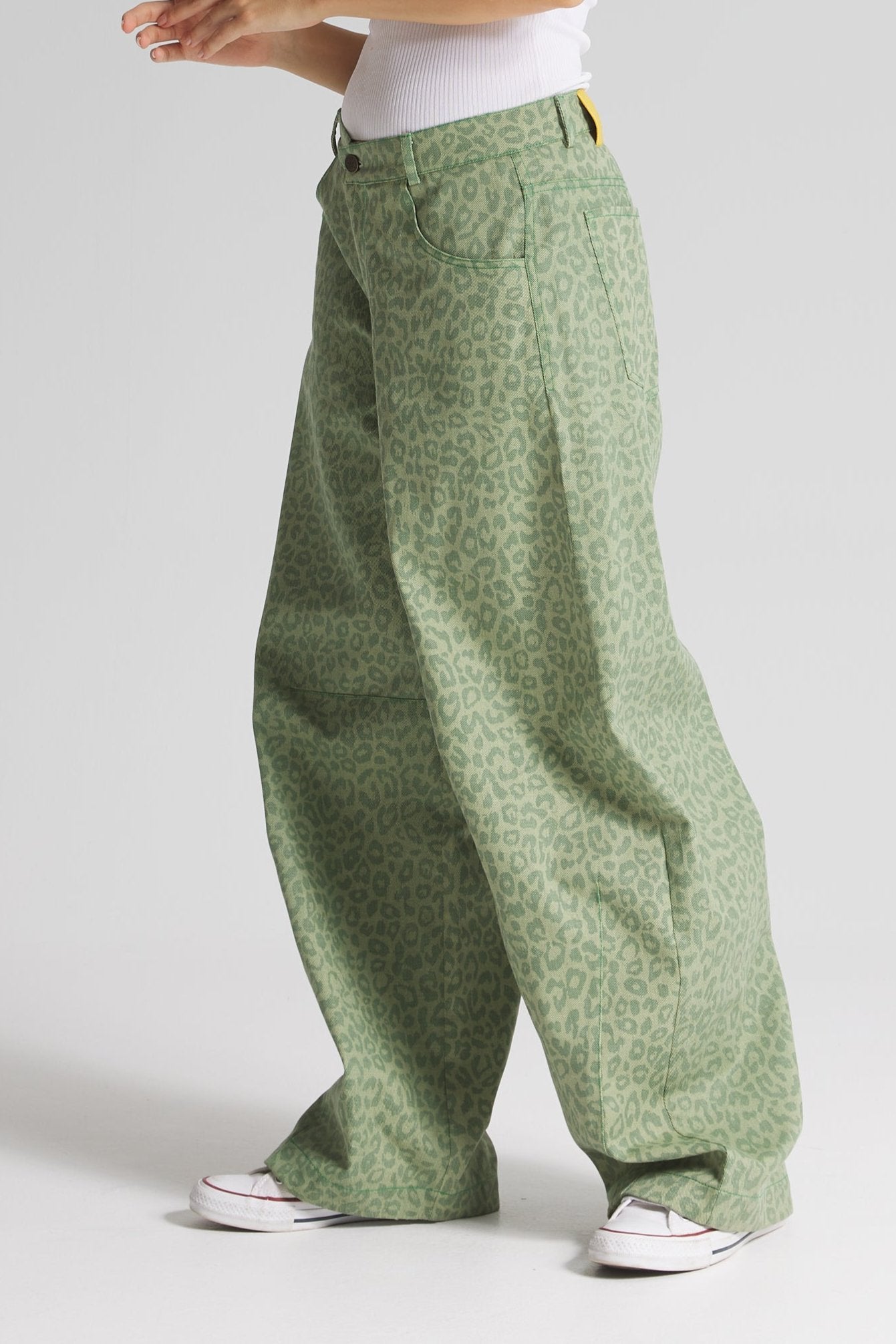 Green Leopard Balloon Pants