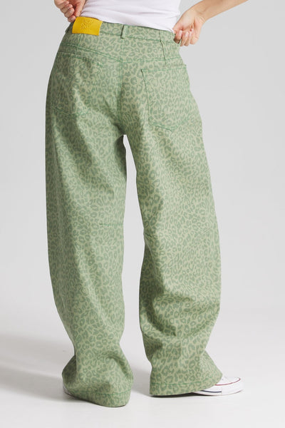 Green Leopard Balloon Pants