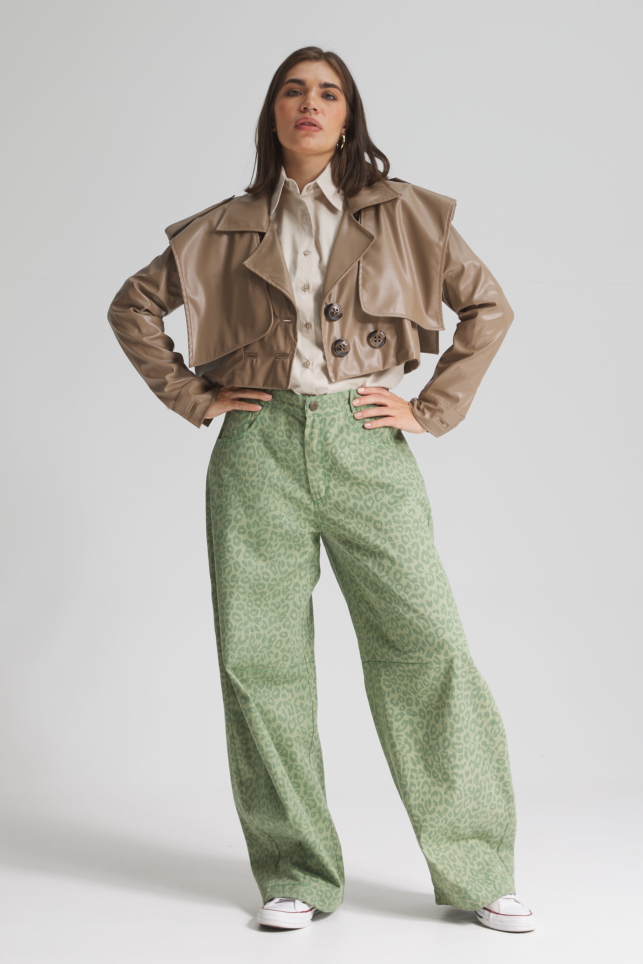 Green Leopard Balloon Pants