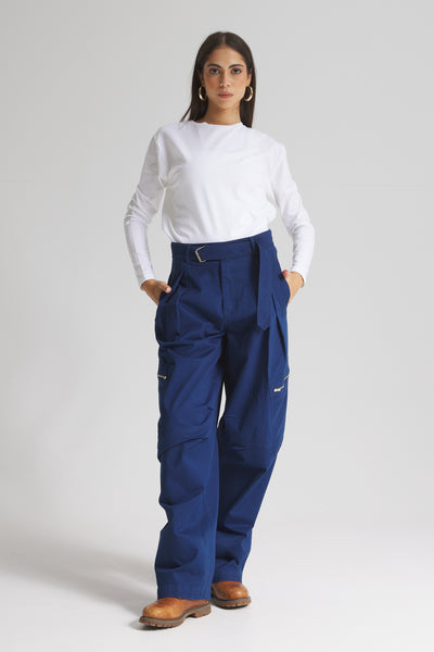 Baggy Cargo Pants In Navy