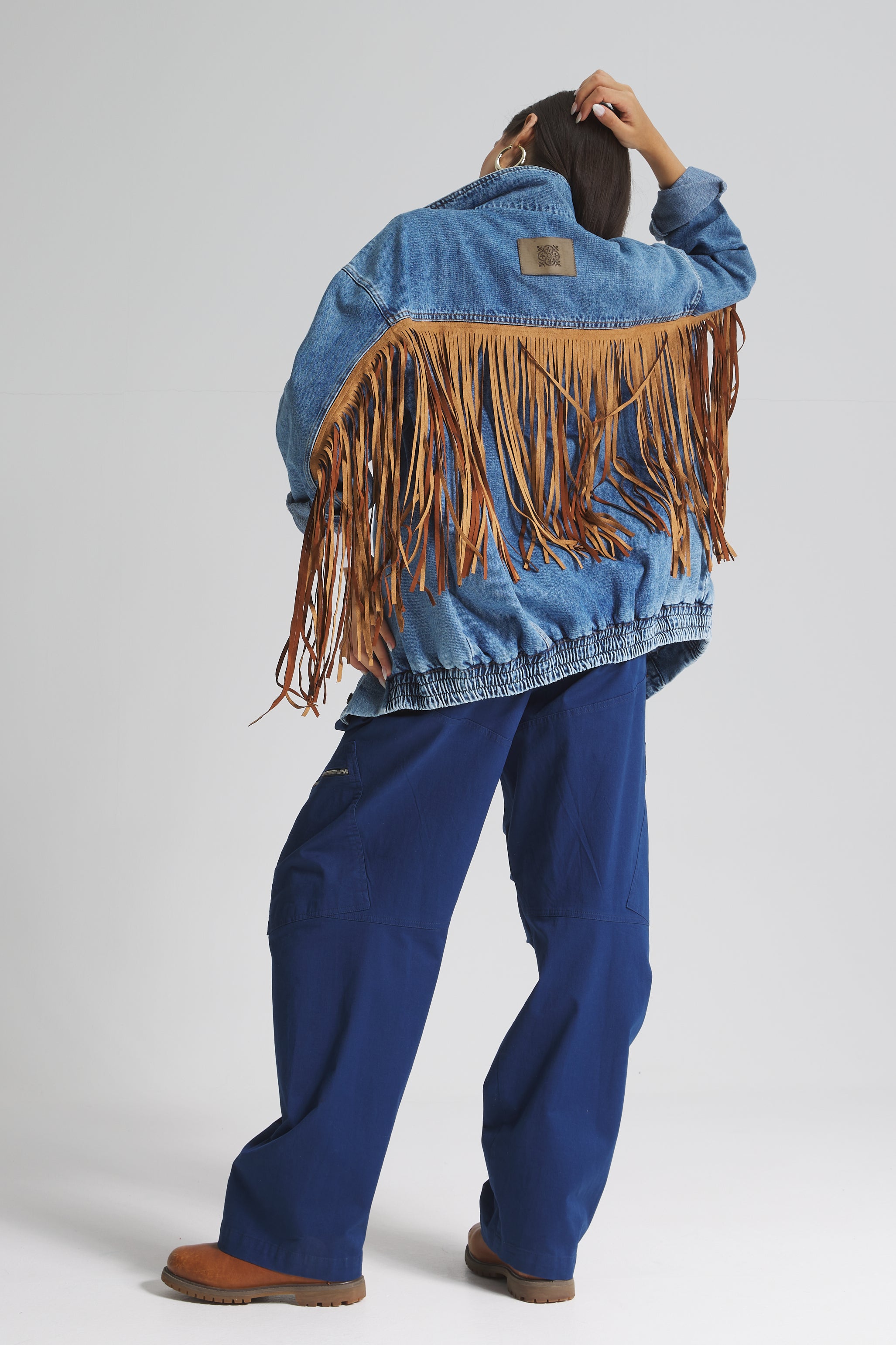 Back Fringes Oversize denim Jacket