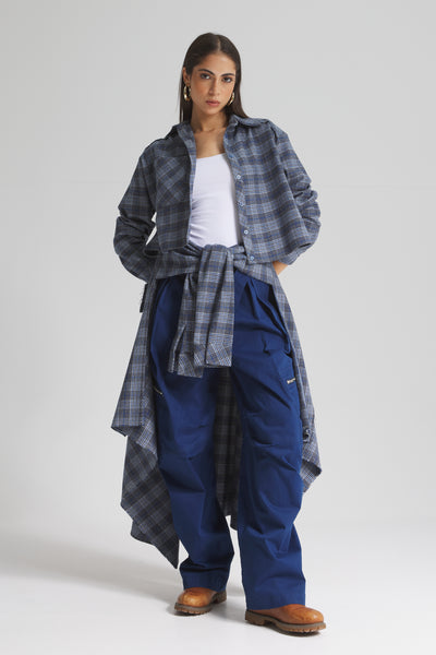 Maxi Wraparound Shirt In Blue