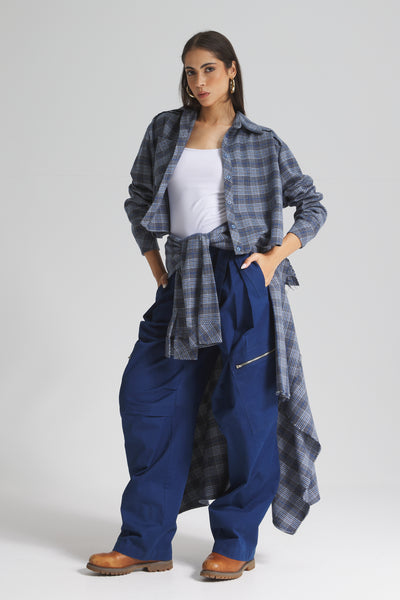 Maxi Wraparound Shirt In Blue