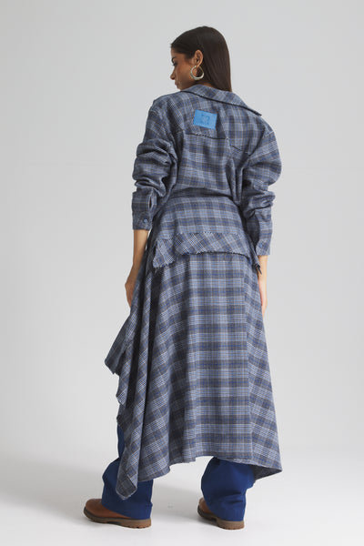 Maxi Wraparound Shirt In Blue