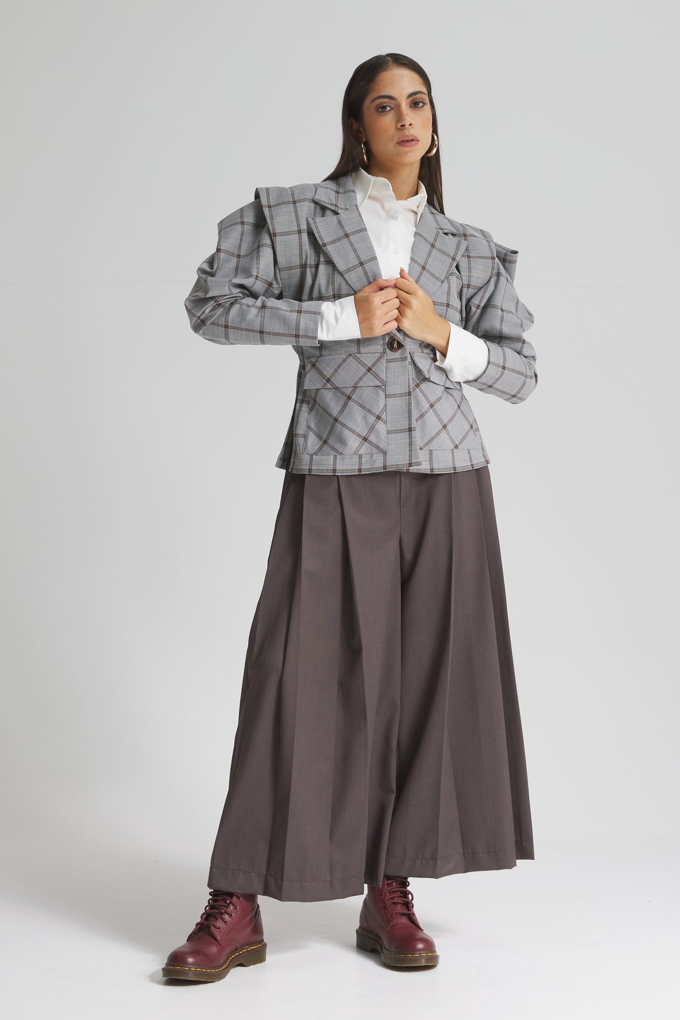 Extra Wide Leg Cropped Brown Pants