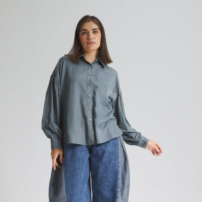 Farmer Sleeves Shirt In Grey