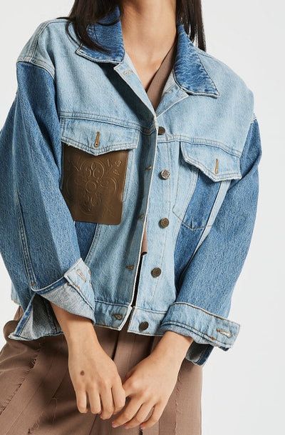 Two Tone Oversize Denim Jacket