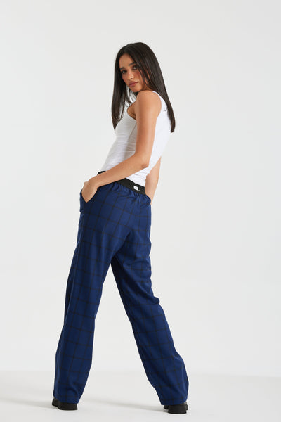 Logo Elastic Waist Suit Pants In Navy