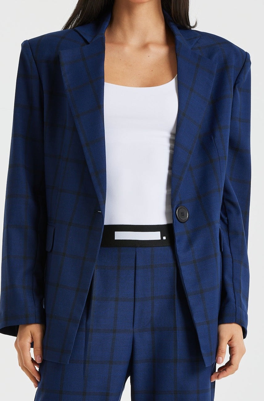 Cut Out Back Blazer In Navy