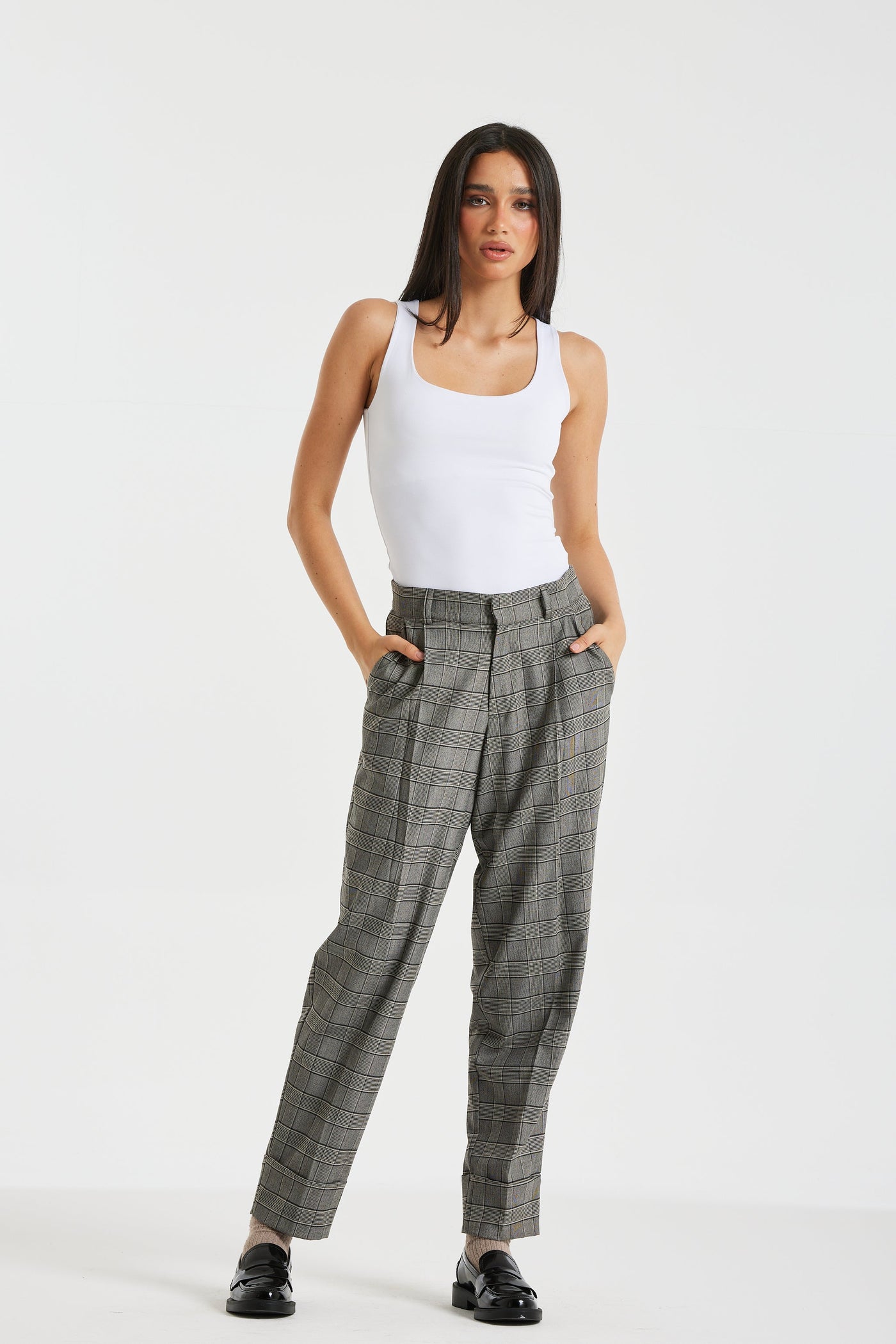 Classic Checker Grey Suit Pants