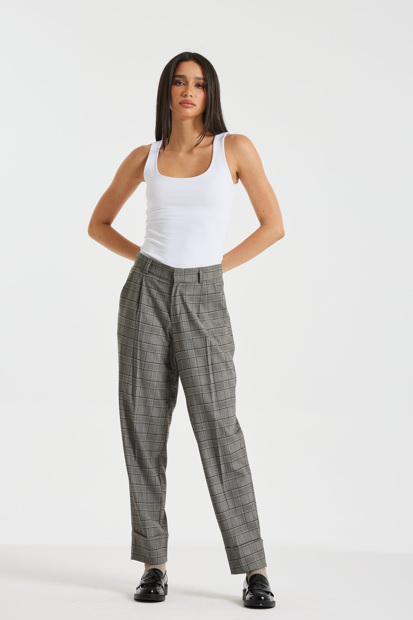 Classic Checker Grey Suit Pants