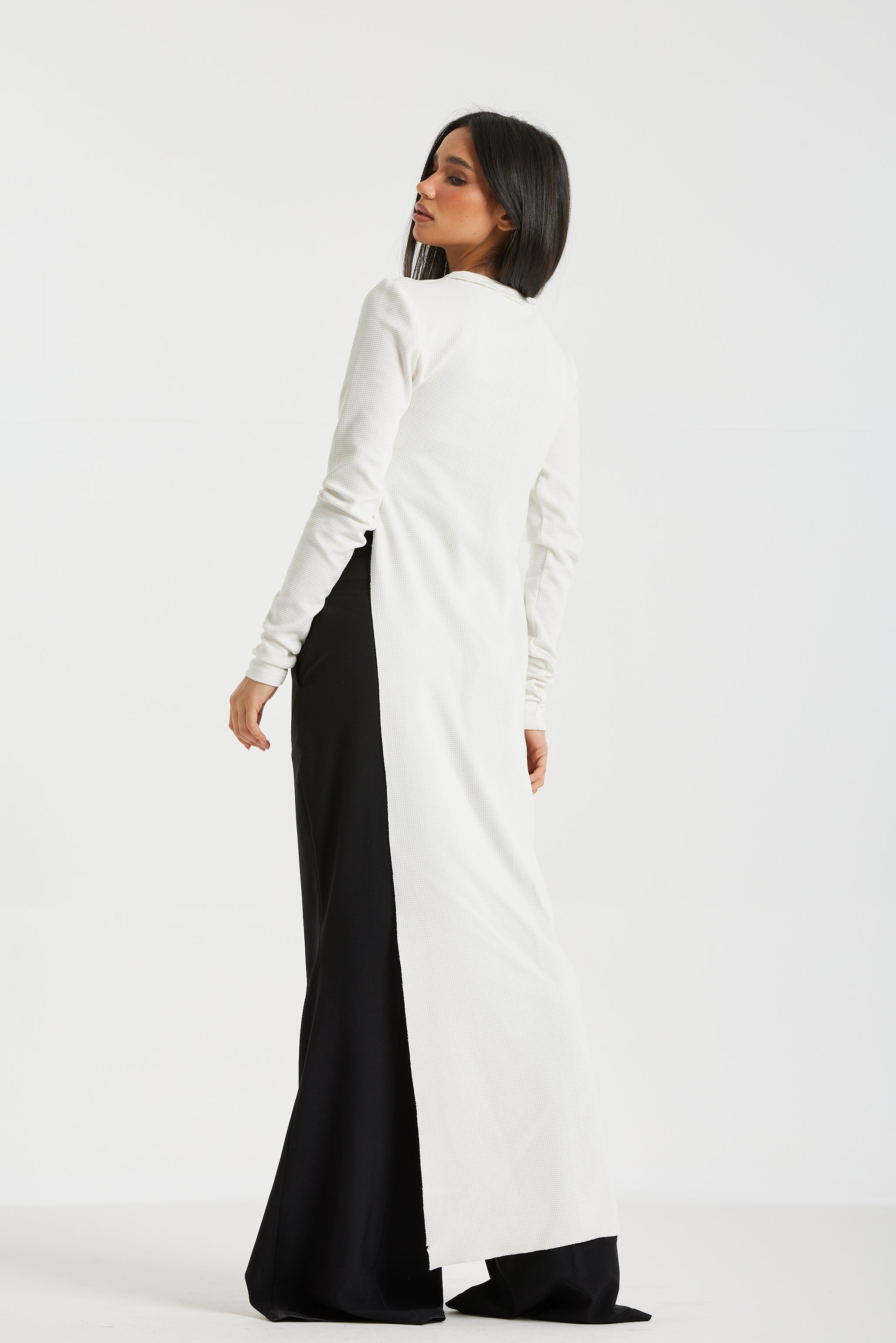 Maxi Side Basic Top In White